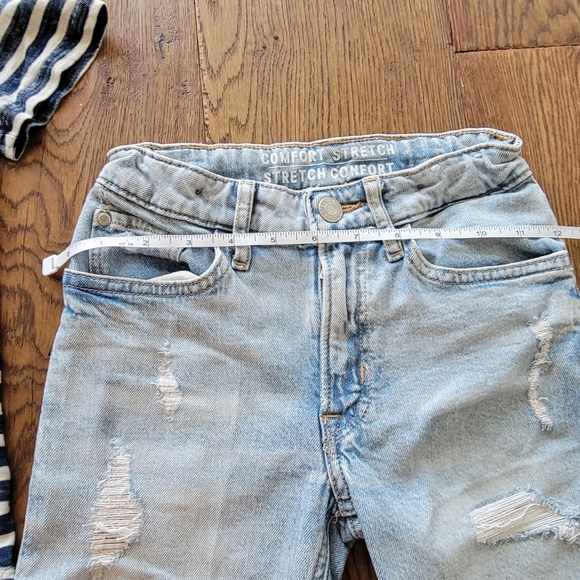 Boys Denim Jean Shorts H&M and AG Striped Tee Summer Size 6T 7T Bundle - Picture 12 of 16